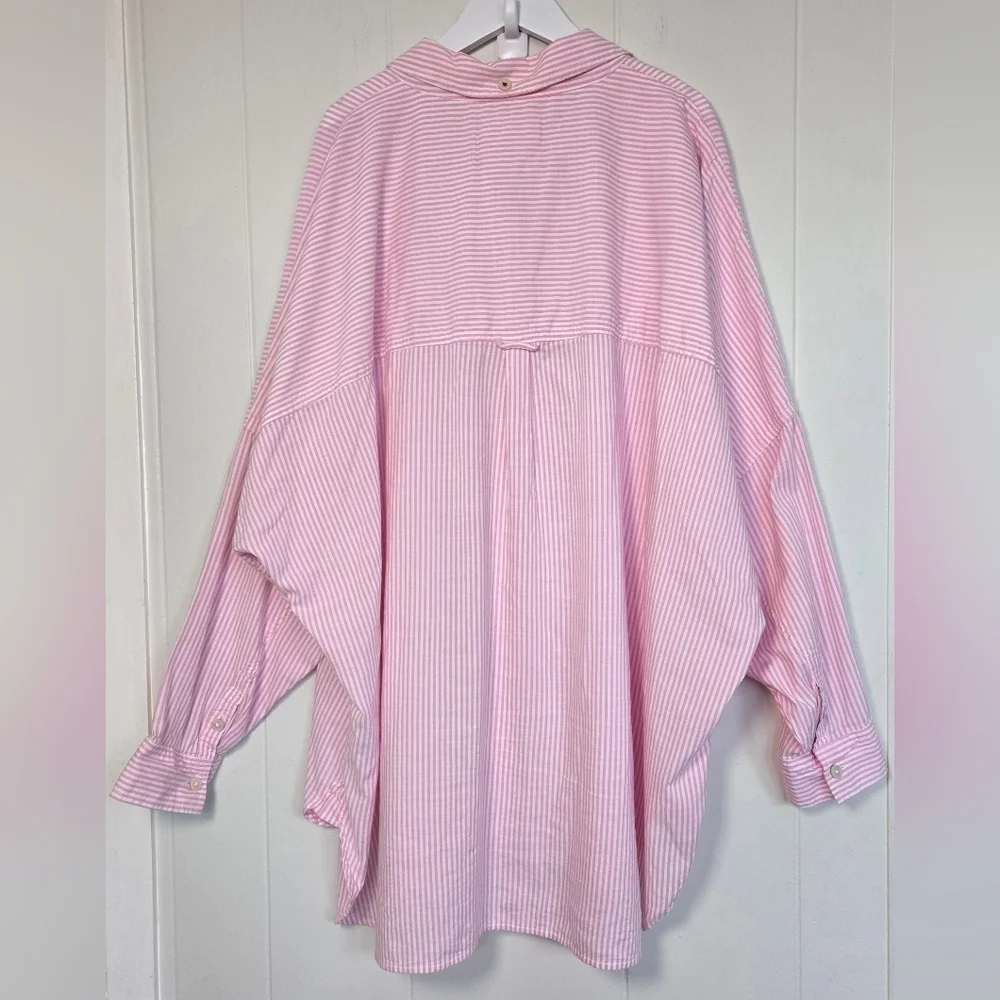 American Eagle Outfitters Women's Oversized Fit Shirt Pink Size L